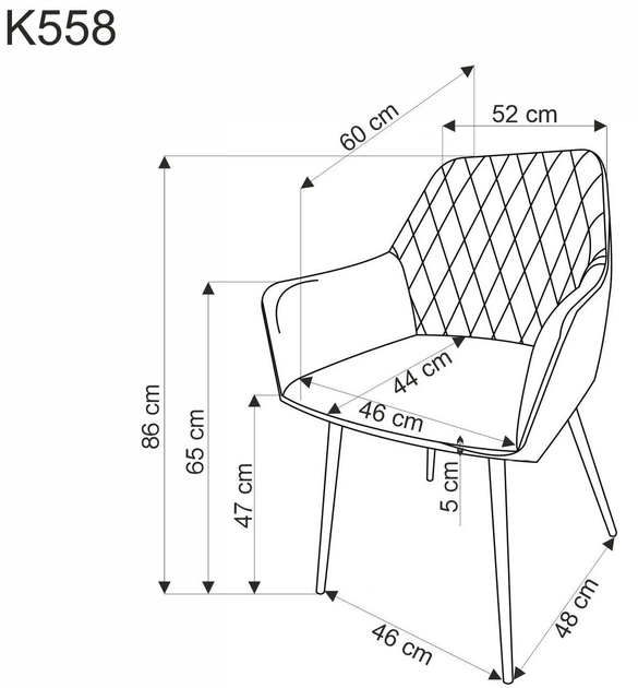 Стілець для кухні та вітальні Halmar K558 Попелястий (5905248132894) - зображення 2