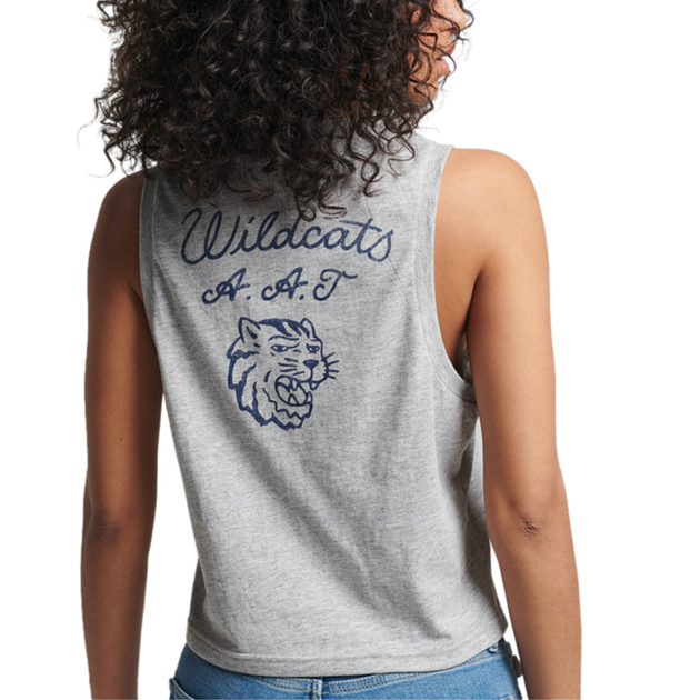 Жіноча футболка Superdry Vintage Collegiate Tank сіра з принтом XS W6011258A ZUC XS - зображення 2