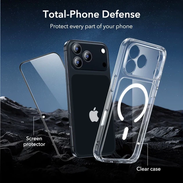 Чехол и защитное стекло ESR Classic Hybrid & Tempered Glass для iPhone 17 Pro Clear with MagSafe (4894240289068) - изображение 5