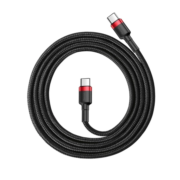 Кабель Baseus Cafule USB-C to USB-C 1m Black/Red (CATKLF-G91) - изображение 4