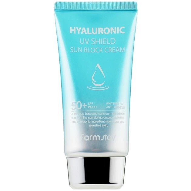Солнцезащитный крем с гиалуроновой кислотой FarmStay Hyaluronic Uv Shield Sun Block Cream SPF50+ PA+++ 70 г (8809426958153) - Фото 2 Солнцезащитный крем с гиалуроновой кислотой FarmStay Hyaluronic Uv Shield Sun Block Cream SPF50+ PA+++ 70 г (8809426958153) - изображение 2