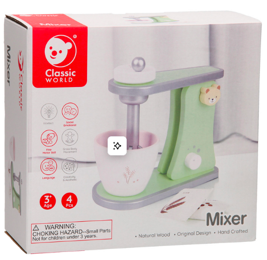 Дитячий міксер Classic World Дерев'яний 4 елементи 50513 (6927049055133) - зображення 2