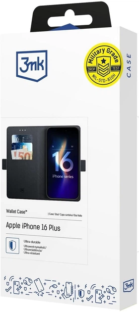 Etui-portfel z klapką 3mk Wallet Case do Apple iPhone 16 Plus Black (5903108576260) - obraz 2