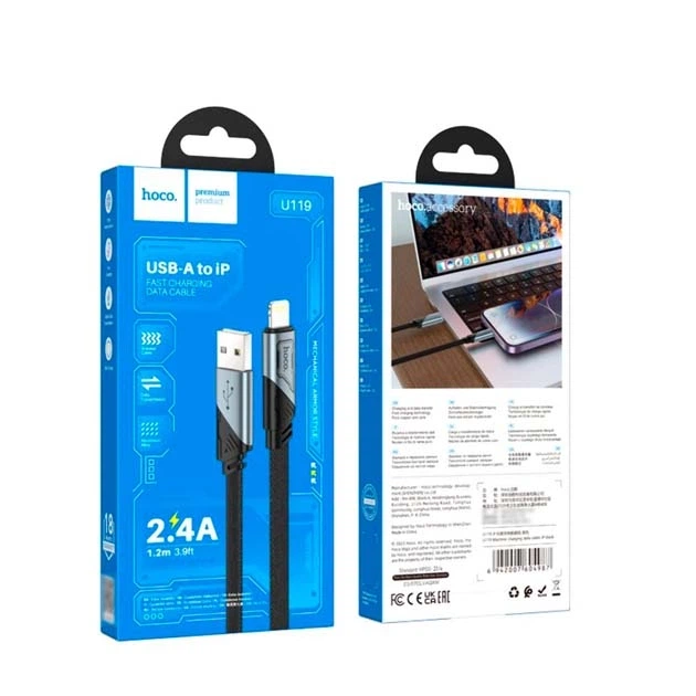 Кабель USB-C до USB-C 1 м 60W Hoco U119 — Black (785171) - Фото 3 Кабель USB-C до USB-C 1 м 60W Hoco U119 — Black (785171) - зображення 3