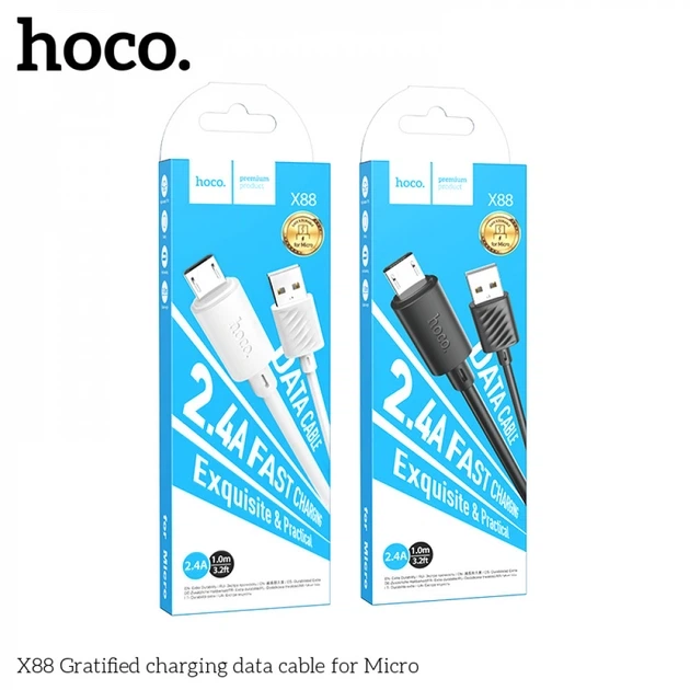 Кабель Micro USB 2.4A (1м) Hoco X88 — White (785192) - изображение 2