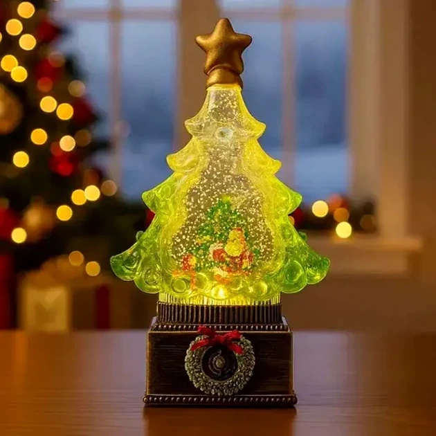 Новогодний светильник Елка LED 15х15х23 см музыкальный с 5 мелодиями питание USB батарейки зеленый - Фото 7 Новогодний светильник Елка LED 15х15х23 см музыкальный с 5 мелодиями питание USB батарейки зеленый - изображение 7