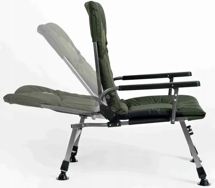 Крісло коропове рибальське Elektrostatyk F5R регульоване з підлокітниками розкладний стілець туристичний зі зручною спинкою для риболовлі та відпочинку складне фідерне крісло 48х46х60 см - зображення 4