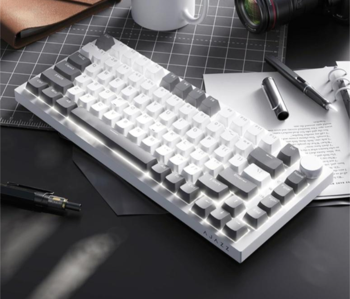 Клавіатура ігрова ajazz ak820 75%, white-gray - изображение 4