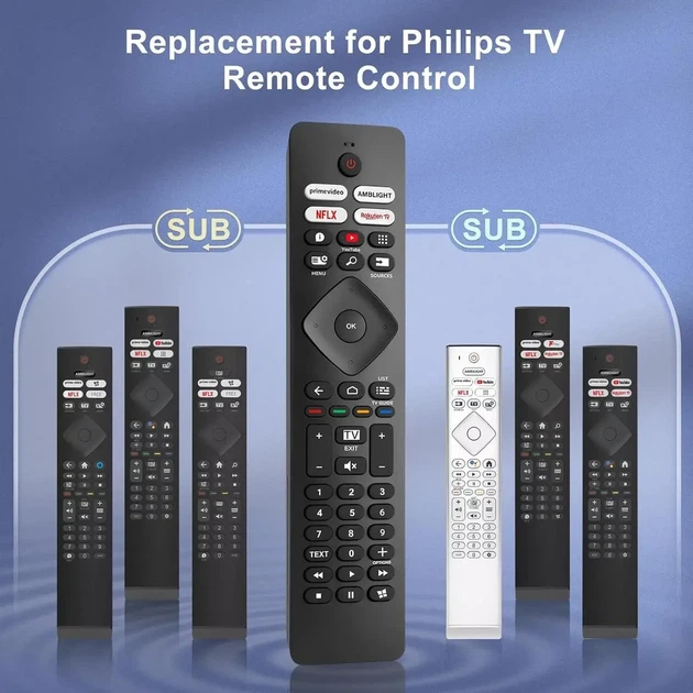 Заменяемый пульт дистанционного управления для телевизоров Philips Smart TV 4K OLED LED Ultra HD FHD - изображение 5