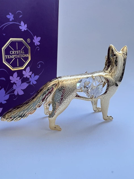 Кришталева мініатюра зі стразами Swarovski «Лиса», 9×6 см - Фото 2 Кришталева мініатюра зі стразами Swarovski «Лиса», 9×6 см - зображення 2