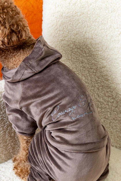 Костюм велюровый Кураж тауп Dogs Bomba D-242/7 - Фото 2 Костюм велюровый Кураж тауп Dogs Bomba D-242/7 - изображение 2