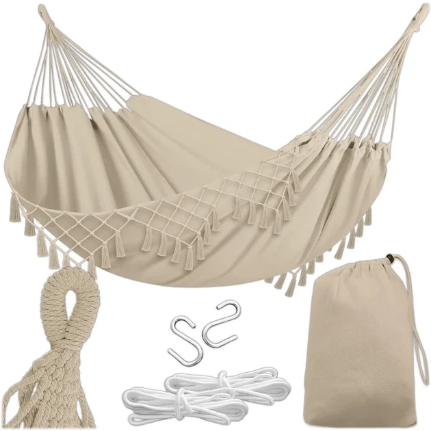 Гамак KRUMAD Boho бежевий 150 x 190 см KMDW24 - изображение 5