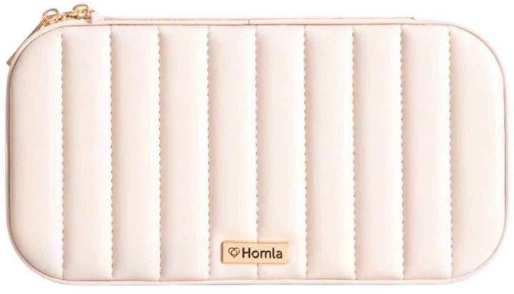 Шкатулка для прикрас Homla Rinas з прошивкою в вигляді полосок бежева 20,5x10,5x6 см (5906496752841) - зображення 1