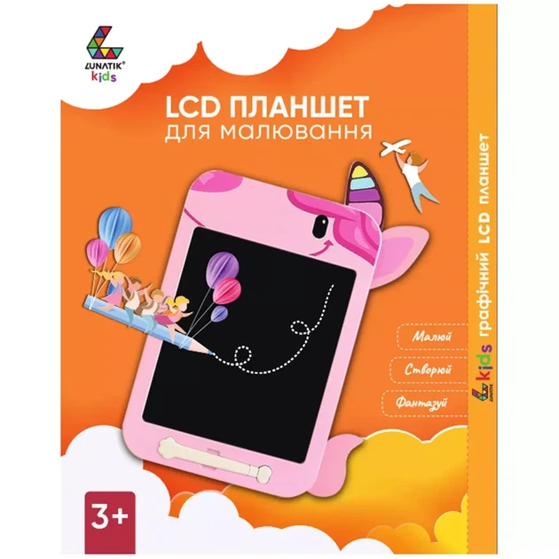 Планшет графічний для малювання Lunatic LCD екран 10" Єдиноріг (1136704) - зображення 7