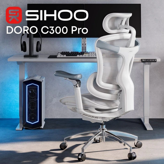 Офисное кресло Sihoo Doro C300 Pro Mesh, Белый - 702197 - изображение 5