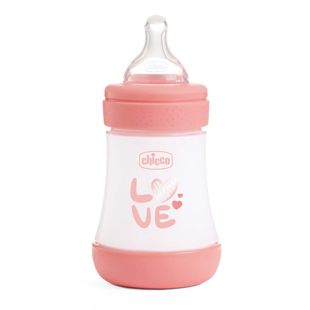 Бутылочка пластик Chicco PERFECT 5 Love, 150 мл, соска силикон, 0 м+, цвет розовый (20211.11.40) - Фото 1 Бутылочка пластик Chicco PERFECT 5 Love, 150 мл, соска силикон, 0 м+, цвет розовый (20211.11.40) - изображение 1