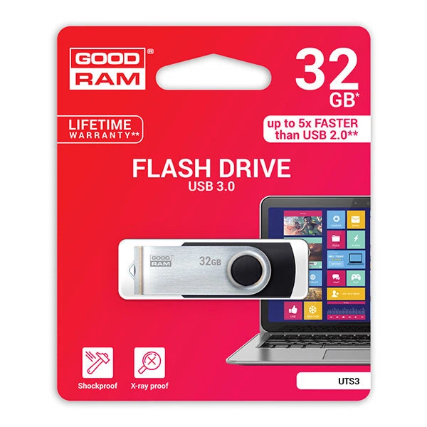 USB Flash GOODRAM UTS3, 32 Гб., Чорний - 379494 - зображення 2
