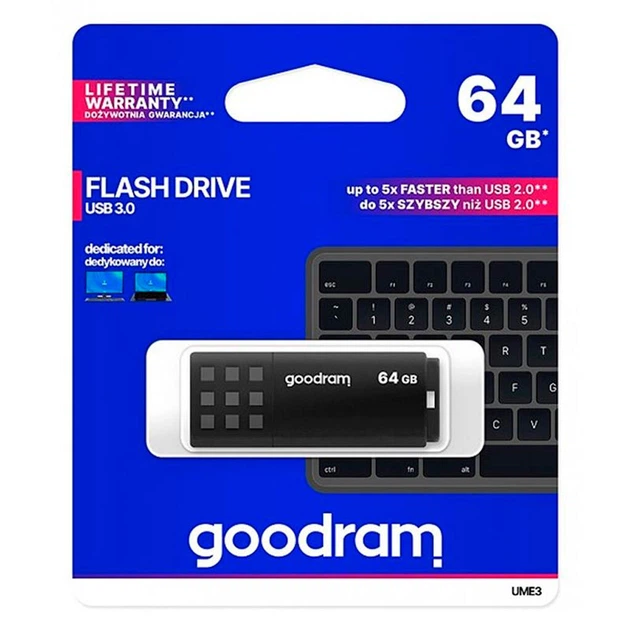 USB Flash Goodram UME3, 64 Гб., Чорний - 359489 - Фото 3 USB Flash Goodram UME3, 64 Гб., Чорний - 359489 - зображення 3