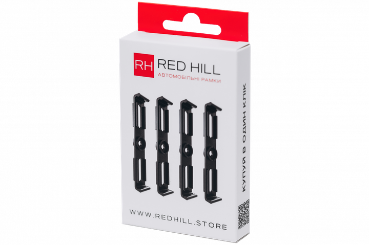 Рамка під номерний знак безрамкова RED HILL чорна ( кт на 2 номери) - зображення 2