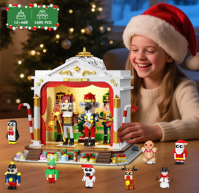 Рождественский конструктор Лускунчик Театр, Christmas Nutcracker Theatre Building Toy, новогодний конструктор здания театра - изображение 2