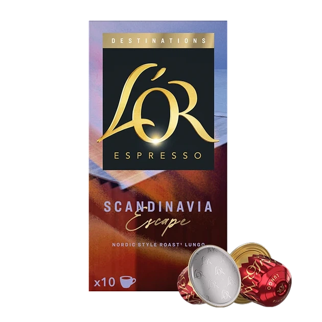 Кава в капсулах Nespresso L'OR Lungo Destinations Scandinavian Escape 100% Arabica 100 алюмінієвих капсул (Інтенсивність 7) - зображення 2