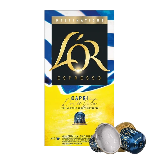 Кава в капсулах Nespresso L'OR Ristretto Destinations Capri Dolce Vita 100% Arabica 100 алюмінієвих капсул (Інтенсивність 12 - зображення 2