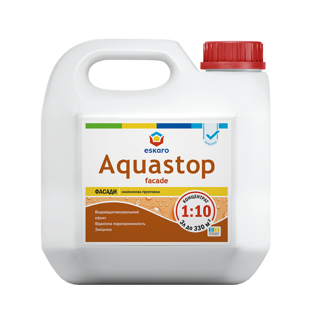 Ґрунтовка вологоізоляційна для зовнішніх робіт ESKARO AQUASTOP FASAD 3л - Фото 1 Ґрунтовка вологоізоляційна для зовнішніх робіт ESKARO AQUASTOP FASAD 3л - зображення 1