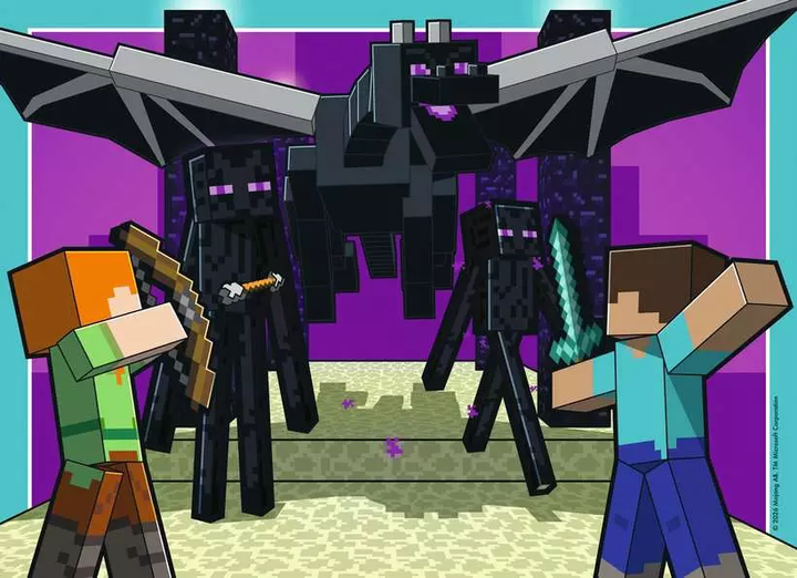 Zestaw puzzli Ravensburger Minecraft 4 x 100 elementów 12004290 (4005555042907) - obraz 2