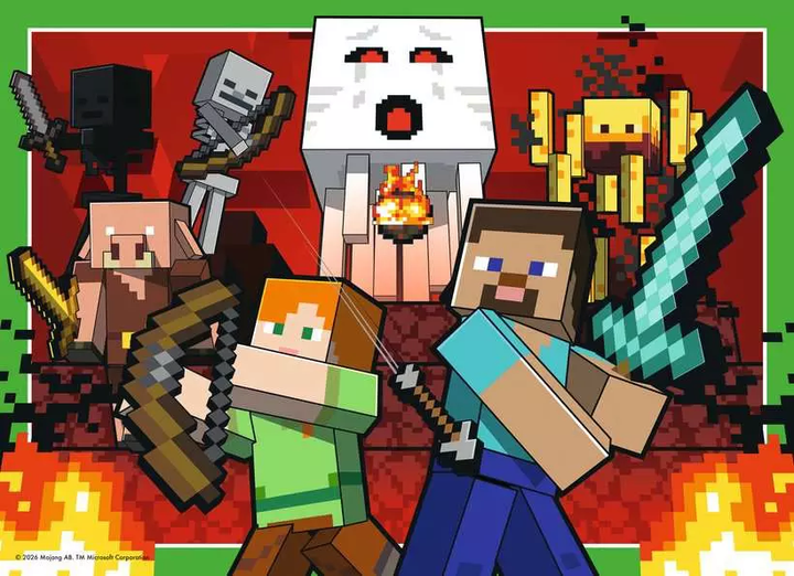 Zestaw puzzli Ravensburger Minecraft 4 x 100 elementów 12004290 (4005555042907) - obraz 4