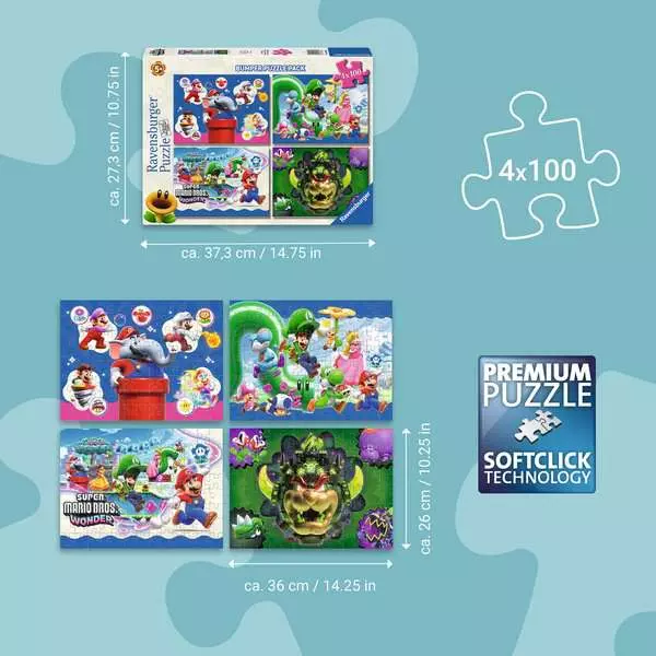 Zestaw puzzli Ravensburger Super Mario 4 x 100 elementów 12004321 (4005555043218) - obraz 6