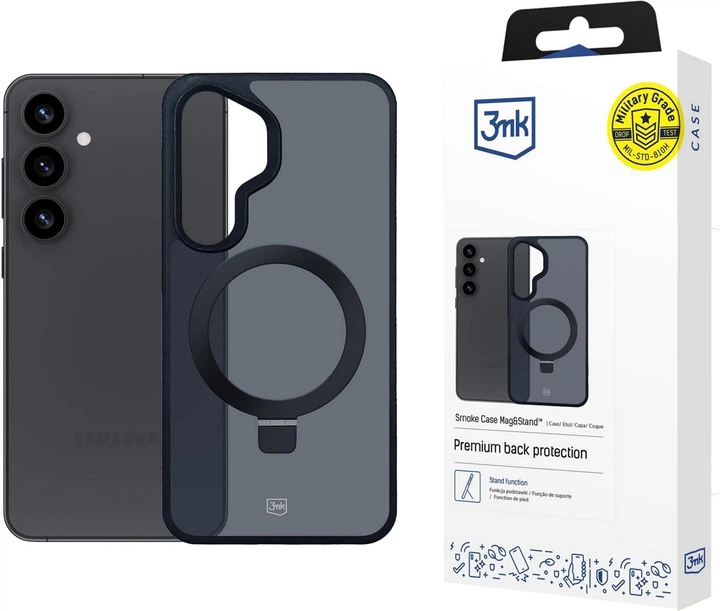 Панель 3MK Smoke Case Mag&Stand для Samsung Galaxy S25+ Dark Blue (5903108625364) - зображення 2