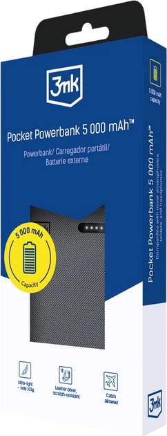 Powerbank 3MK Pocket Powerbank 5000 mAh 12W Gray (5903108605410) - obraz 2