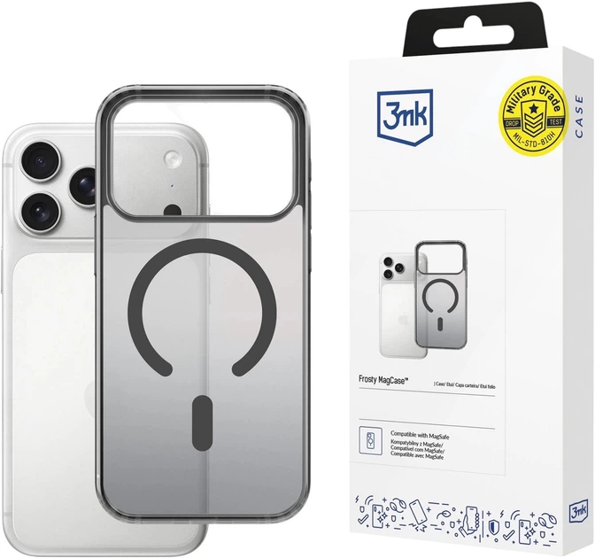 Etui plecki 3MK Frosty MagCase do Apple iPhone 17 Pro Max Black (5903108665117) - obraz 2