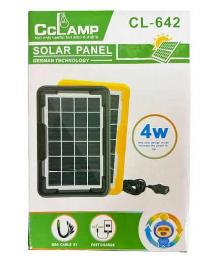 Портативна сонячна панель 4W + USB-кабель з перехідниками - Фото 2 Портативна сонячна панель 4W + USB-кабель з перехідниками - зображення 2