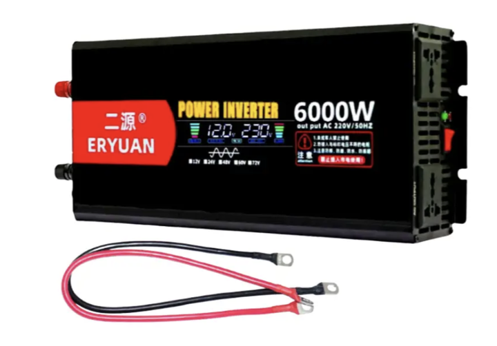 Преобразователь напряжения Eryone 12V → 220V 6000W чистая синусоида с LCD - Фото 3 Преобразователь напряжения Eryone 12V → 220V 6000W чистая синусоида с LCD - изображение 3
