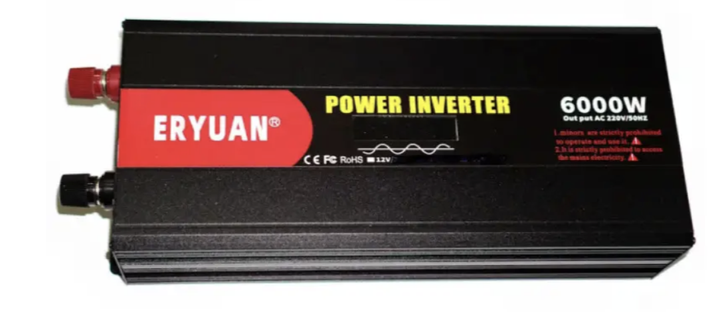 Преобразователь напряжения Eryone 12V → 220V 6000W чистая синусоида с LCD - Фото 5 Преобразователь напряжения Eryone 12V → 220V 6000W чистая синусоида с LCD - изображение 5