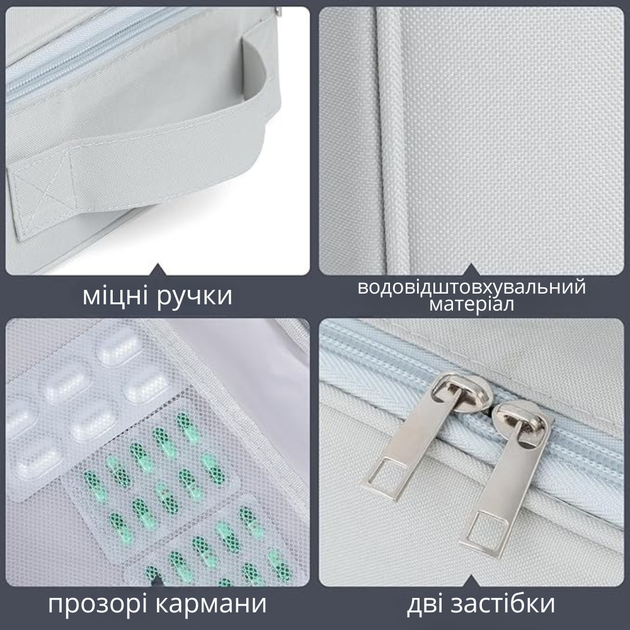 Комплект сумок для медикаментів дорожні 2шт сірий - зображення 6
