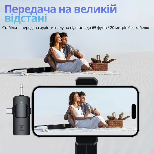 Мікрофони ONELEADER F11-2 бездротові петличні з шумозаглушенням - зображення 3