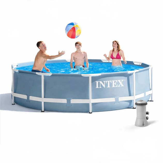 Великий каркасний басейн Intex 26712 NP Prism Frame Pool 366 x 76 см см на 6503 л з фільтром насосом - изображение 2