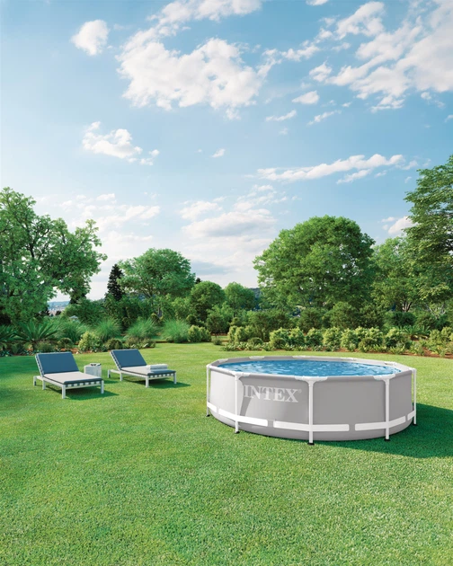 Великий каркасний басейн Intex 26712 NP Prism Frame Pool 366 x 76 см см на 6503 л з фільтром насосом - изображение 3