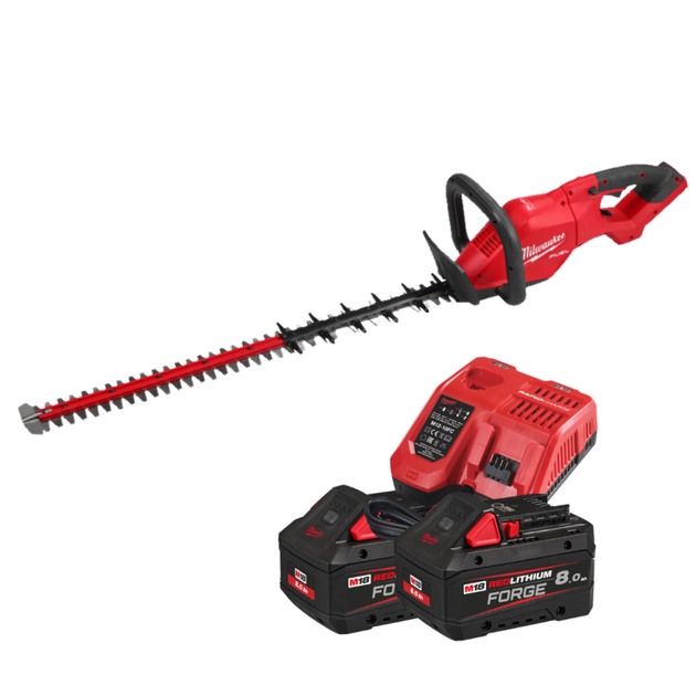 Кущоріз акумуляторний безщітковий MILWAUKEE, M18 FHET60G2-802, лезо 60см (зарядний пристрій M12-18 FC, 2 акумулятори М18 FВ8 8Аг - Фото 1 Кущоріз акумуляторний безщітковий MILWAUKEE, M18 FHET60G2-802, лезо 60см (зарядний пристрій M12-18 FC, 2 акумулятори М18 FВ8 8Аг - изображение 1