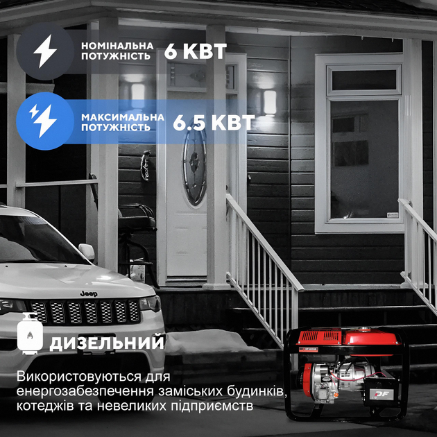 6.5 кВт дизельний генератор Однофазний LeiTeng Power DG7800E портативний генератор енергії - зображення 5