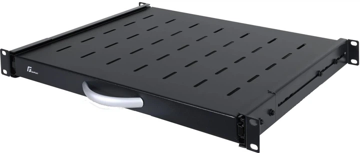 Półka wysuwana Getfort regulowana do szaf 19 cali 350-510mm Czarna (5903716300165) - obraz 2