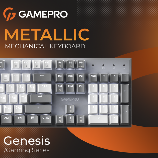 Дротова механічна клавіатура GamePro Genesis Metallic (MK144G) 100% Red switches - зображення 7