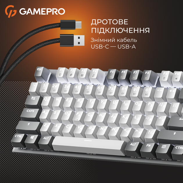 Дротова механічна клавіатура GamePro Genesis Metallic (MK144G) 100% Red switches - зображення 8