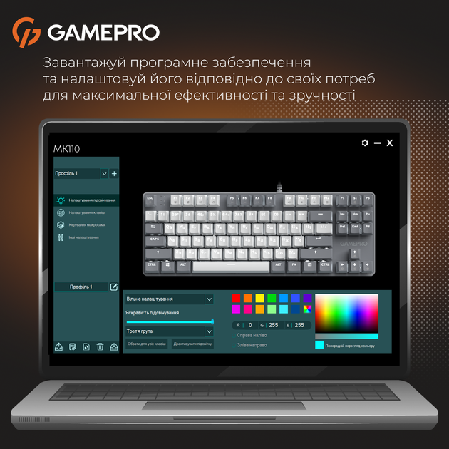 Клавіатура дротова GamePro Genesis Metallic MK110G Outemu Red Switch USB Gray (MK110G) - изображение 12