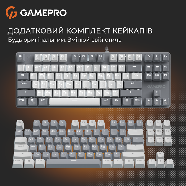 Клавіатура дротова GamePro Genesis Metallic MK110G Outemu Red Switch USB Gray (MK110G) - изображение 15