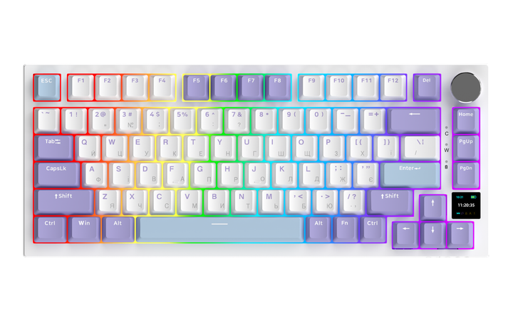 Беспроводная механическая клавиатура Ajazz AK820 PRO 75% Gift Switch White RGB (AK820PRO-G-PWB) - Фото 2 Беспроводная механическая клавиатура Ajazz AK820 PRO 75% Gift Switch White RGB (AK820PRO-G-PWB) - изображение 2