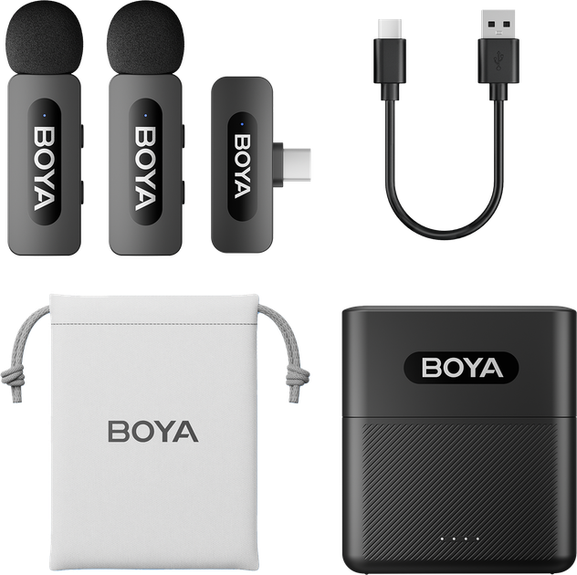 Бездротовий петличний мікрофон BOYA BY-V30 Type-C Black - зображення 2