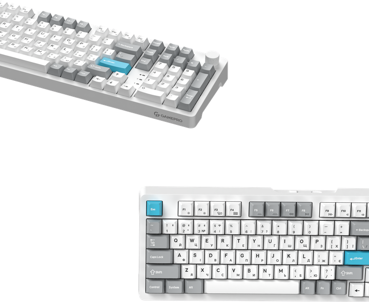 Клавіатура бездротова GamePro Asgard Drakkar Keychron Super Red Switch Wireless/Bluetooth/USB White (MK305WH) - Фото 4 Клавіатура бездротова GamePro Asgard Drakkar Keychron Super Red Switch Wireless/Bluetooth/USB White (MK305WH) - изображение 4